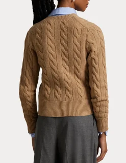 CABLE-KNIT WOOL-CASHMERE CARDIGAN