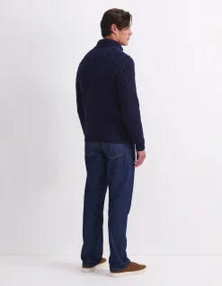 CABLE QUARTER KNIT ZIP