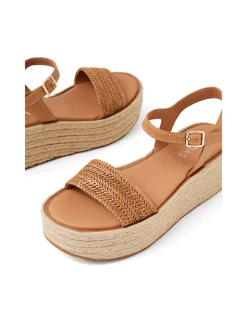 Camelian Woven Leather Platform Sandals