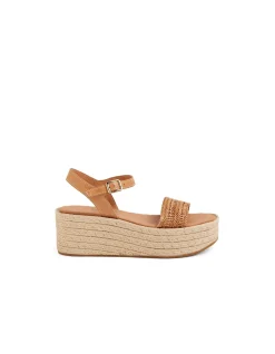 Camelian Woven Leather Platform Sandals