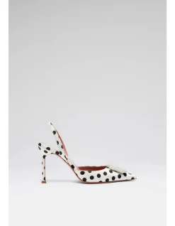 CAMELIA SLING 90 SR HEEL CRYSTAL BUCKLE SATIN