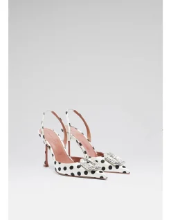 CAMELIA SLING 90 SR HEEL CRYSTAL BUCKLE SATIN