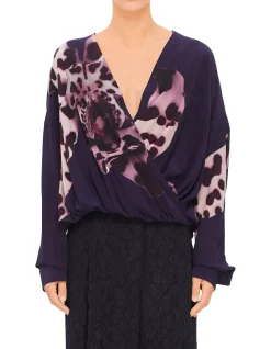 Camiel Printed Drape Front Shirt
