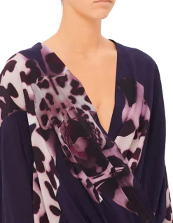 Camiel Printed Drape Front Shirt