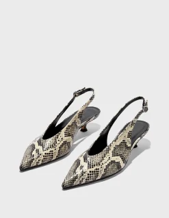 CAMILA SNAKE PRINT CALF LEATHER PUMP