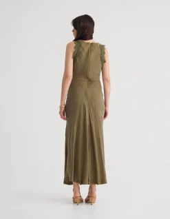 CAMILLA CUPRO LACE TRIM DRESS