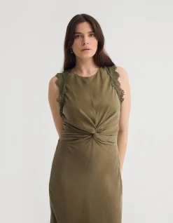 CAMILLA CUPRO LACE TRIM DRESS