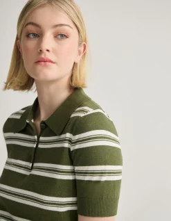 CAMILLE KNITTED POLO STRIPED