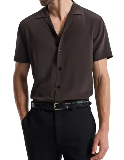 CAMP COLLAR SILK SS SHIRT