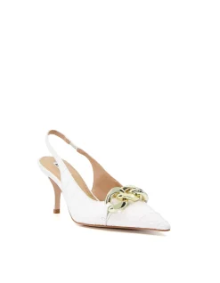 Canary Slingback Pump White Croc Print