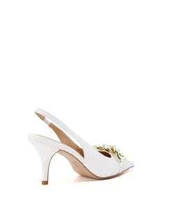 Canary Slingback Pump White Croc Print