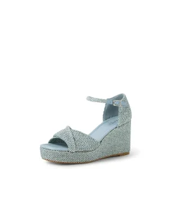 Carly Woven Platform Wedge Sandals