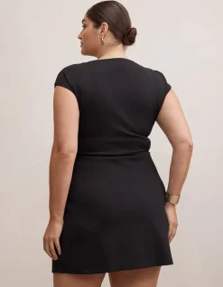 CARLY CURVE SLEEVELESS TUCK MINI DRESS