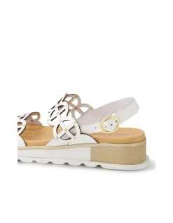 Carola Laser Cut Platform Leather Sandals