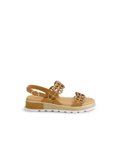 Carola Laser Cut Platform Strap Sandals