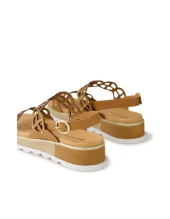 Carola Laser Cut Platform Strap Sandals
