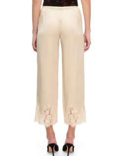 CAROLINA LACE HEM SILK PANTS