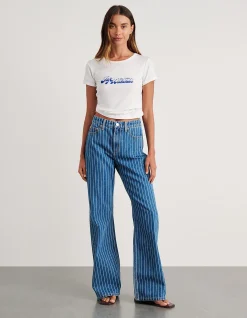 Carrie Slouch Wide Leg Stripe Jean