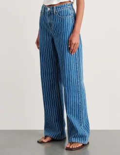 Carrie Slouch Wide Leg Stripe Jean