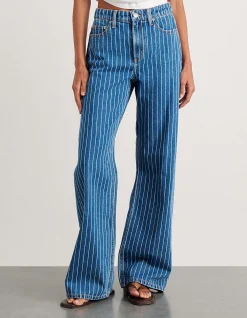 Carrie Slouch Wide Leg Stripe Jean