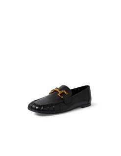Cartay Gold Horsebit Leather Loafers