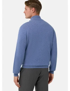 CASHMERE BLEND WOOL HALF ZIP LUPO SWEATER 12GG