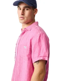CATHEDRAL COVE SHORT SLEEVE SPORTS FIT SHIRT-FLAMINGO