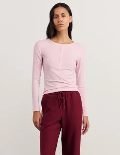 CELINA HENLEY LONG SLEEVE TOP