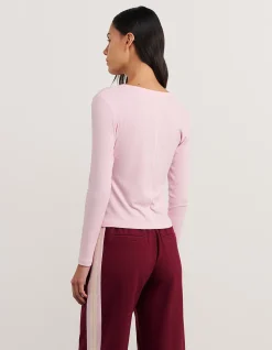 CELINA HENLEY LONG SLEEVE TOP