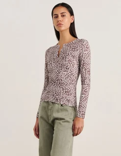 CELINA HENLEY LONG SLEEVE TOP