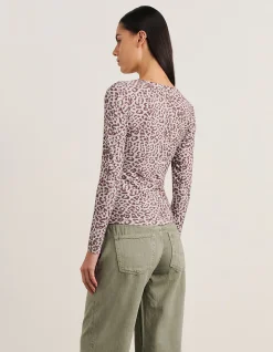 CELINA HENLEY LONG SLEEVE TOP