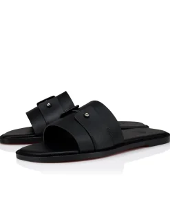 CHAMBELIMULY FLAT LEATHER BLACK
