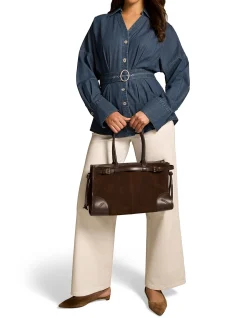 Chambray Belted Shirt - Dark Wash Denim