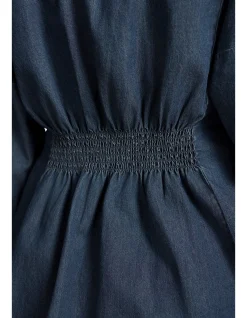 Chambray Belted Shirt - Dark Wash Denim