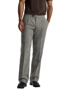 CHECKED WOOL PANTS