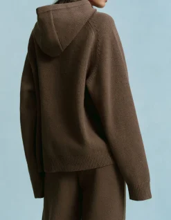 Chest Varsity Oversized Knit Hoodie
