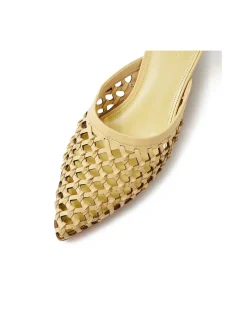Chirles Woven Kitten Heel Leather Mules