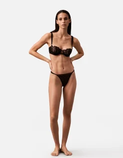 CK BLACK BRIDAL STRING THONG