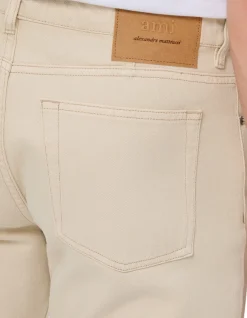 Classic Fit Cream Cotton Straight Leg Jeans