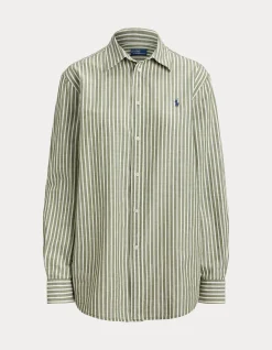 CLASSIC FIT STRIPED COTTON-LINEN SHIRT