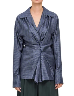 CLICKYS LS COLLARED SILK TWILL SHIRT