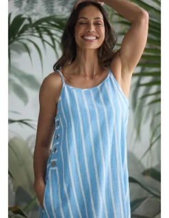 Cliffside Linen Stripe Maxi Dress