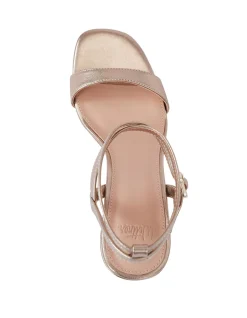 COLETTE Champagne Metallic Leather Block Heel
