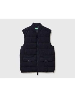 Collared Corduroy Padded Down Vest