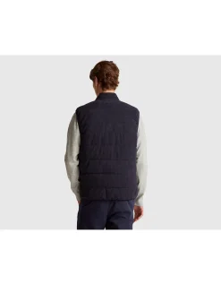 Collared Corduroy Padded Down Vest