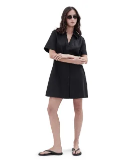 COLLARED BUTTON THROUGH DRESS