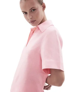 COLLARED LINEN TOP