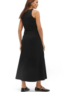 COMPACT CREPE KNIT HALTER DRESS