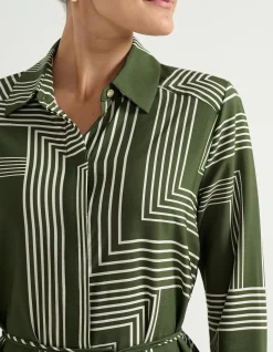 CONCEALED PLACKET SHIRT DRESS