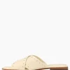 CONNIE Vintage Ivory Leather Slide